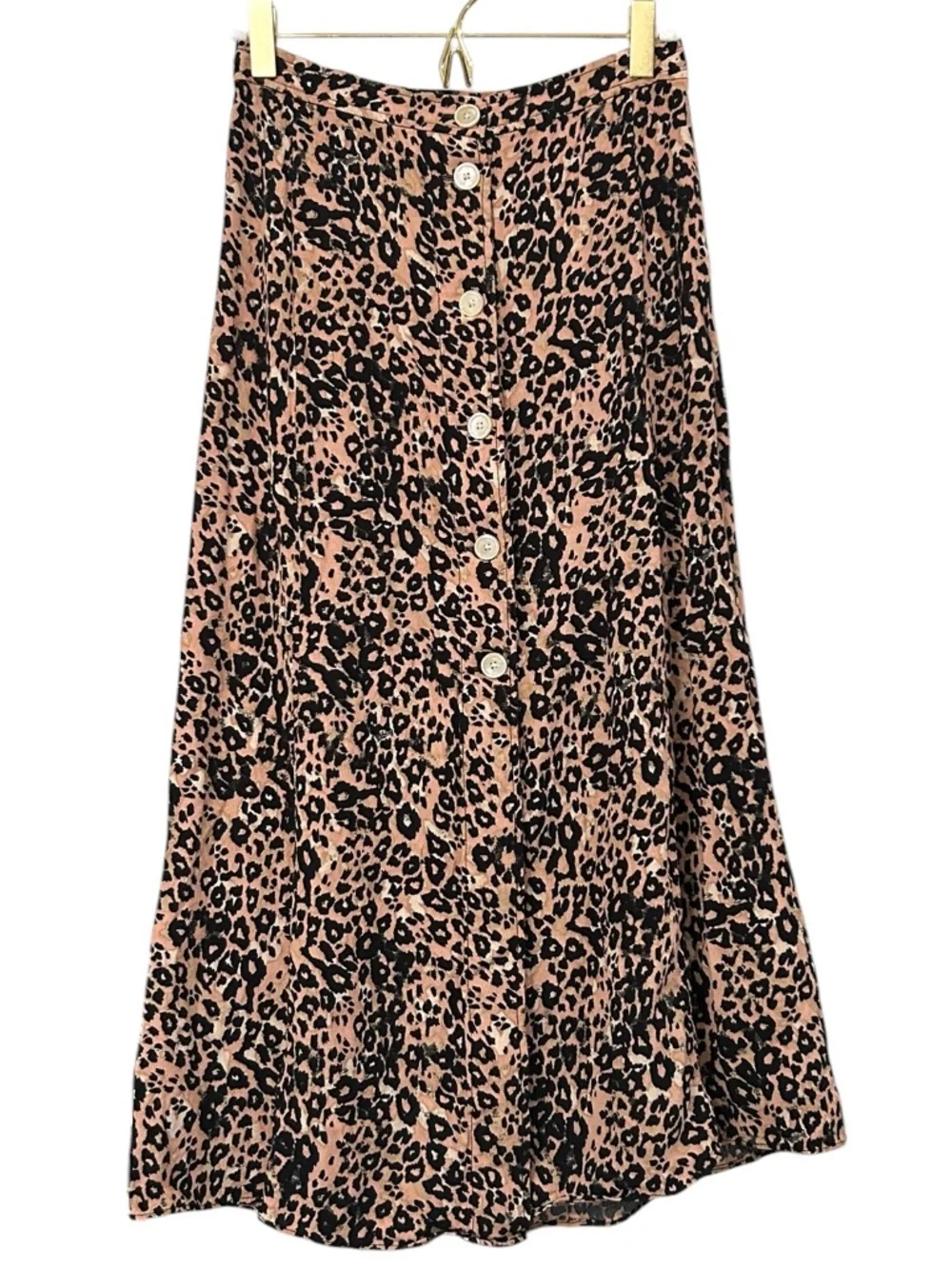 Wilfred Aritzia Amelie Leopard Print A-line Midi Button From Skirt Size 2 - Picture 2 of 11
